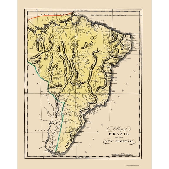 Historic Map - Brazil Uruguay - Carey 1818 - 23 x 28.88 - Vintage Wall Art