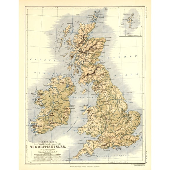Historic Map - British Isles Geological - Johnston 1906 - Vintage Wall Art