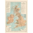 thumbnail image 1 of Historic Map - British Isles Physical - Drioux 1882 - Vintage Wall Art, 1 of 4