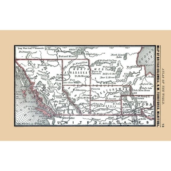 Historic Map - Canada West Central - Alden 1886 - 35.48 x 23 - Vintage Wall Art