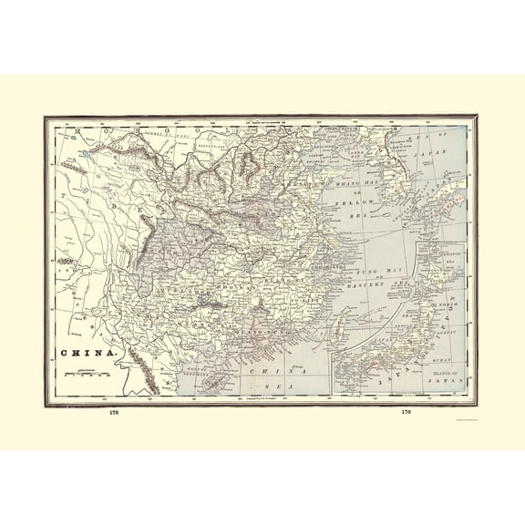Historic Map - China - Rathbun 1893 - Vintage Wall Art