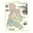thumbnail image 1 of Historic Map - Drome Department France - Migeon 1869 - Vintage Wall Art, 1 of 4