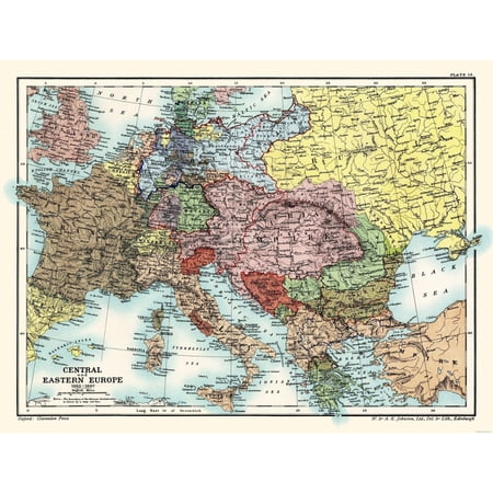 Historic Map - Eastern Europe 1863-1897 - Poole 1902 - Vintage Wall Art price history and forecast - MAPS OF THE PAST ITEU0101