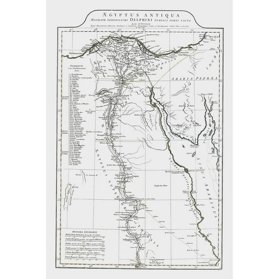 Historic Map - Egypt Ancient - D'Anville 1799 - Vintage Wall Art