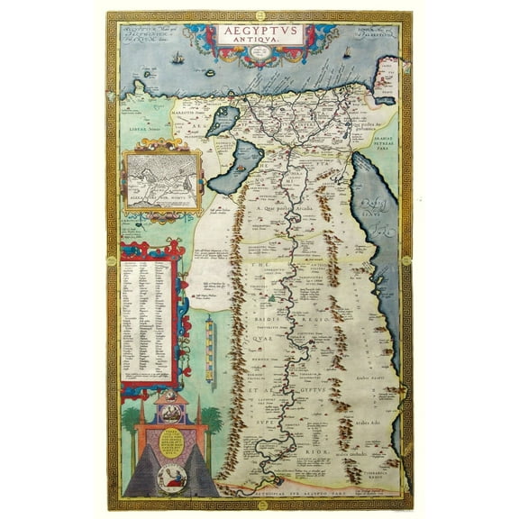 Historic Map - Egypt Ancient - Ortelius 1570 - 23 x 36.09 - Vintage Wall Art