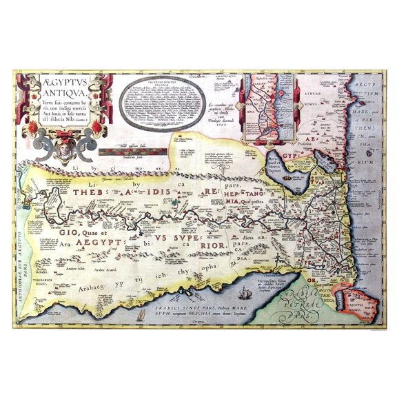Historic Map - Egypt Ancient - Ortelius 1570 - Vintage Wall Art