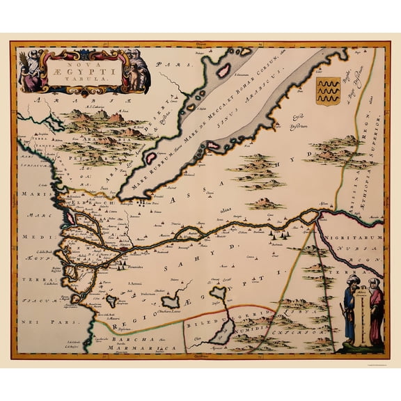Historic Map - Egypt - Blaeu 1662 - 23 x 27.48 - Vintage Wall Art