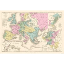 Historic Map - Europe 1715 1789 - Drioux 1882 - 34.04 x 23 - Vintage Wall Art