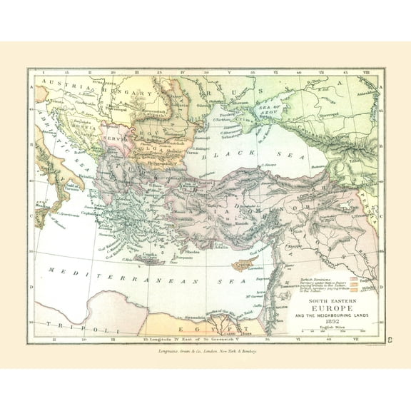 Historic Map - Europe 1892 - Gardiner 1902 - 28.82 x 23 - Vintage Wall Art