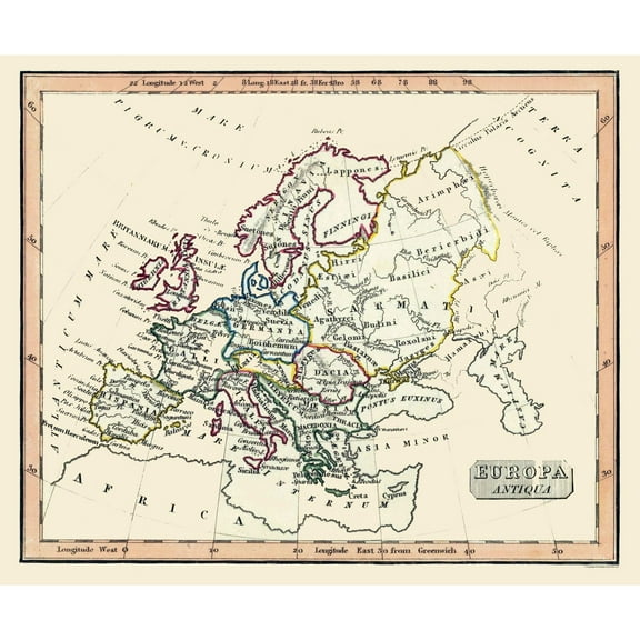 Historic Map - Europe Ancient - Fenner 1830 - 27.76 x 23 - Vintage Wall Art