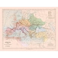 thumbnail image 1 of Historic Map - Europe Barbarian Invasions - Cortambert 1880 - Vintage Wall Art, 1 of 4