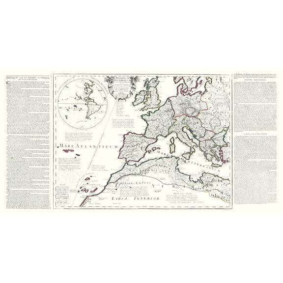 Historic Map - Europe - De L'isle 1731 - Vintage Wall Art