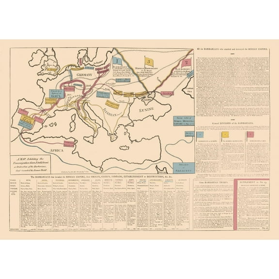 Historic Map - Europe Roman Empire - Le Sage 1801 - 32.02 x 23 - Vintage Wall Art