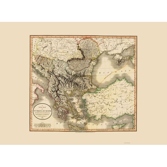 Historic Map - Europe Turkey - Cary 1801 - 23 x 31.20 - Vintage Wall Art
