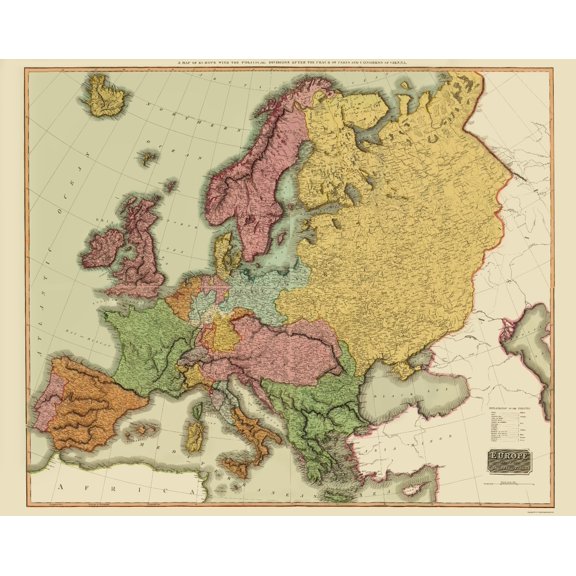 Historic Map - Europe Vienna Congress - Thomson 1815 - 23 x 28.96 - Vintage Wall Art
