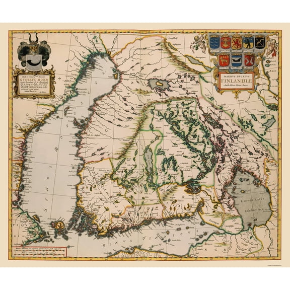Historic Map - Finland - Blaeu 1662 - 23 x 27.22 - Vintage Wall Art