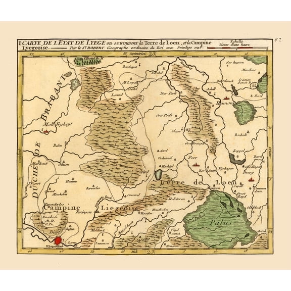 Historic Map - Flemish Region Belgium - Robert 1748 - Vintage Wall Art