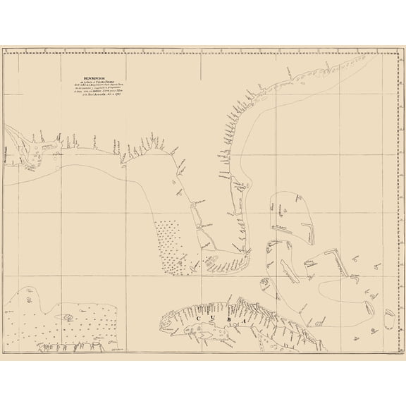 Historic Map - Florida United States Cuba - Balentin 1757 - Vintage Wall Art