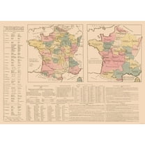 Historic Map - France - Le Sage 1801 - 32.29 x 23 - Vintage Wall Art