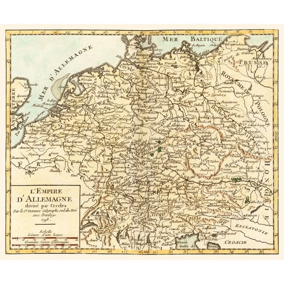 Historic Map - German Empire - Robert 1748 - Vintage Wall Art