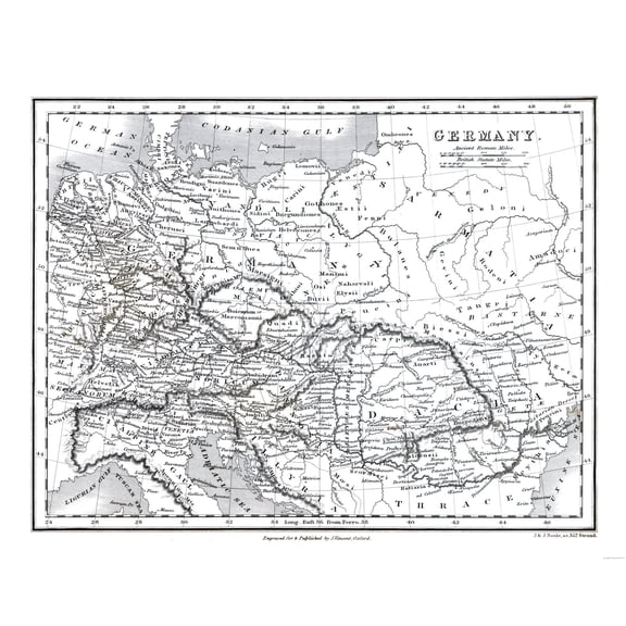 Historic Map - Germany - Oxford 1828 - 29.06 x 23 - Vintage Wall Art
