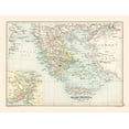 thumbnail image 1 of Historic Map - Greece Balkan Peninsula Southern - Bartholomew 1892, 1 of 4