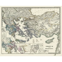 Historic Map - Greece Doric Migration - Spruner 1865 - 28.37 x 23 - Vintage Wall Art