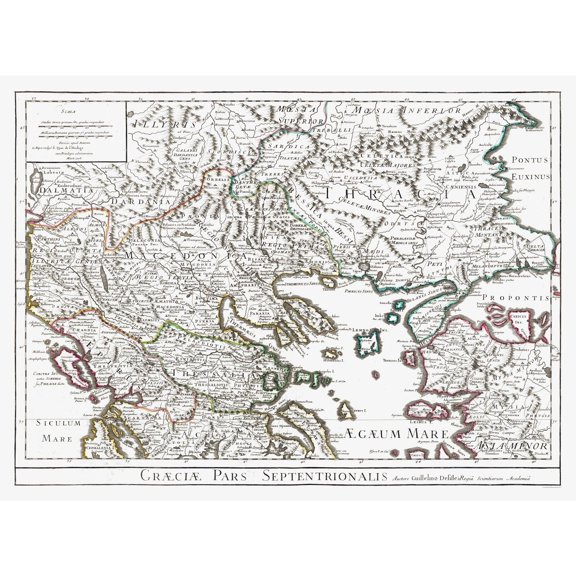 Historic Map - Greece North East - De L'isle 1731 - Vintage Wall Art