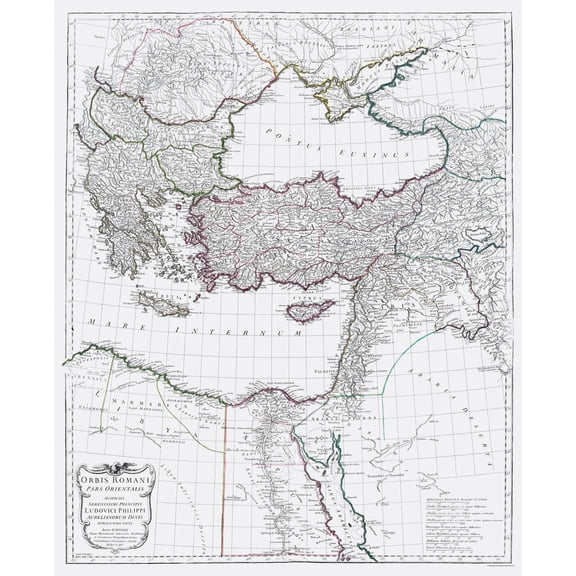 Historic Map - Greece Turkey Syria Ancient Middle East - D'Anville 1799