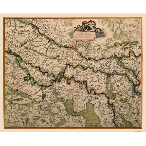 Historic Map - Guelders County Netherlands - De Wit 1688 - 23 x 28.23 - Vintage Wall Art