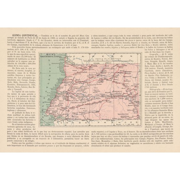 Historic Map - Guinea Rio Muni - Martin 1911 - 33.08 x 23 - Vintage Wall Art