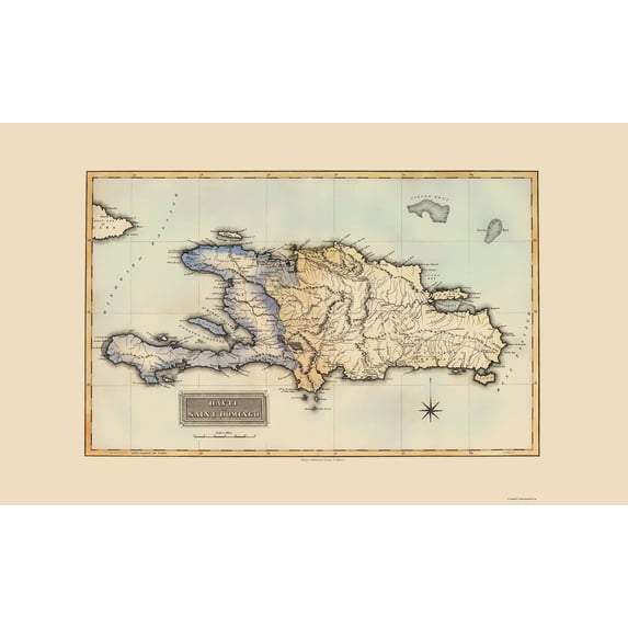 Historic Map - Haiti Dominican Republic - Lucas 1823 - Vintage Wall Art
