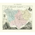 thumbnail image 1 of Historic Map - Haute Loire Department France - Migeon 1869 - Vintage Wall Art, 1 of 4