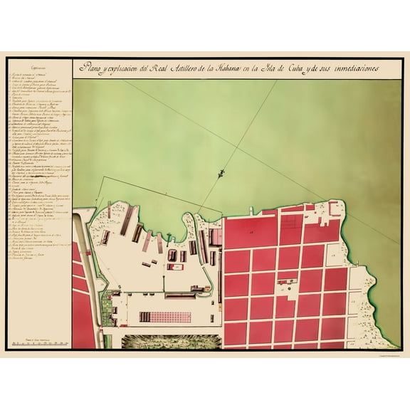 Historic Map - Havana Cuba - 1700 - 23 x 30.70 - Vintage Wall Art