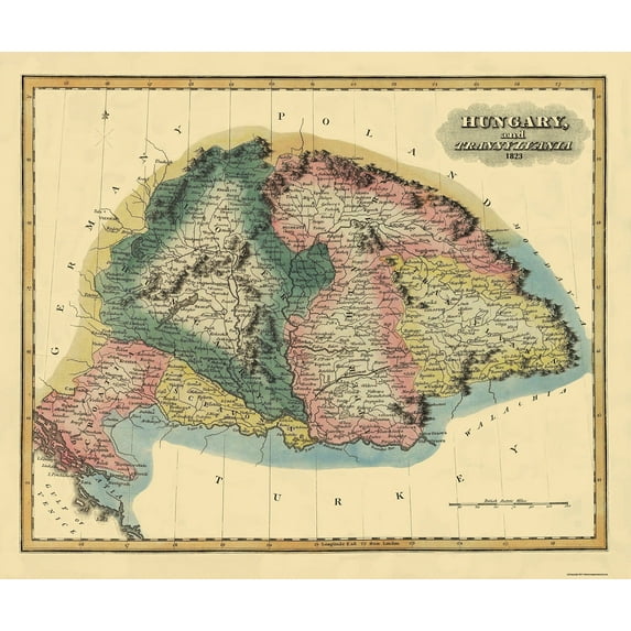 Historic Map - Hungary Transylvania - Lucas 1823 - Vintage Wall Art