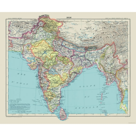 Historic Map - India Sri Lanka Indonesia - Schrader 1908 - 27.92 x 23 - Vintage Wall Art