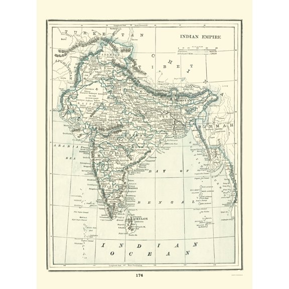 Historic Map - Indian Empire Sri Lanka - Rathbun 1893 - Vintage Wall Art