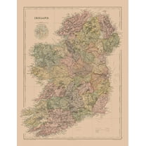 Historic Map - Ireland - Black 1867 - 23 x 30.02 - Vintage Wall Art