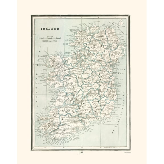 Historic Map - Ireland - Rathbun 1893 - Vintage Wall Art
