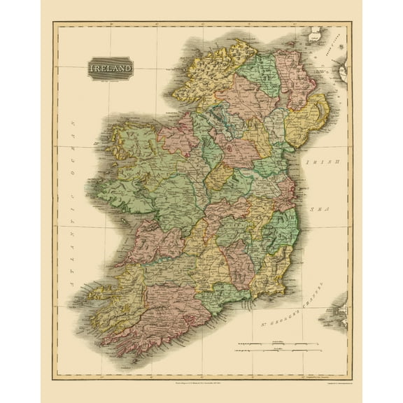 Historic Map - Ireland - Thomson 1817 - 23 x 28.76 - Vintage Wall Art
