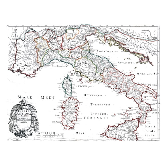 Historic Map - Italy Ancient - Sanson 1641 - 29.93 x 23 - Vintage Wall Art