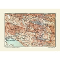 Historic Map - Italy Girgenti Vicinity - Baedeker 1880 - 32.36 x 23 - Vintage Wall Art