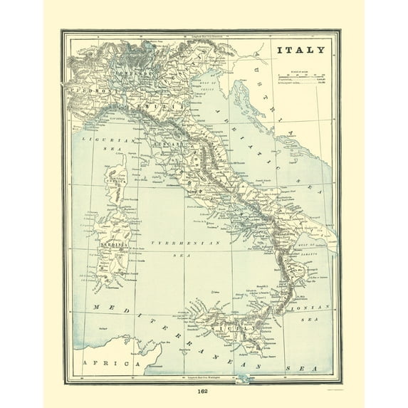 Historic Map - Italy - Rathbun 1893 - Vintage Wall Art