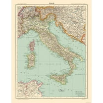 Historic Map - Italy - Schrader 1908 - 23 x 29.50 - Vintage Wall Art