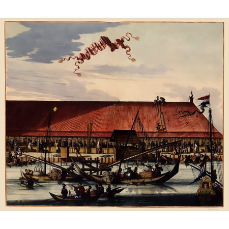 Historic Map - Jakarta Indonesia Fish Market - Nieuhoff 1682 - Vintage Wall Art