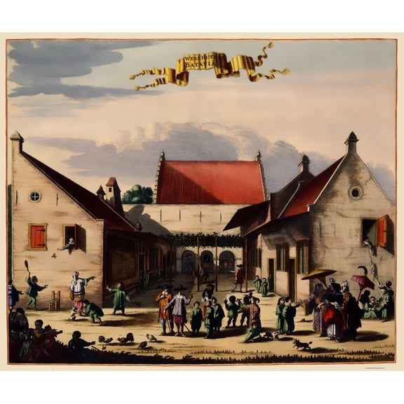 Historic Map - Jakarta Indonesia Orphanage - Nieuhoff 1682 - 23 x 27.42 - Vintage Wall Art