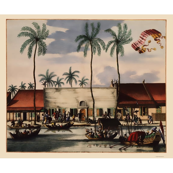 Historic Map - Jakarta Indonesia Women Jail - Nieuhoff 1682 - Vintage Wall Art