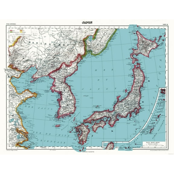 Historic Map - Japan Asia - Schrader 1935 - 29.60 x 23 - Vintage Wall Art