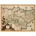 thumbnail image 1 of Historic Map - Kent County England - Blaeu 1646 - Vintage Wall Art, 1 of 4