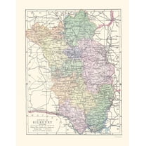 Historic Map - Kilkenny County Ireland - Bartholomew 1882 - 23 x 29.68 - Vintage Wall Art